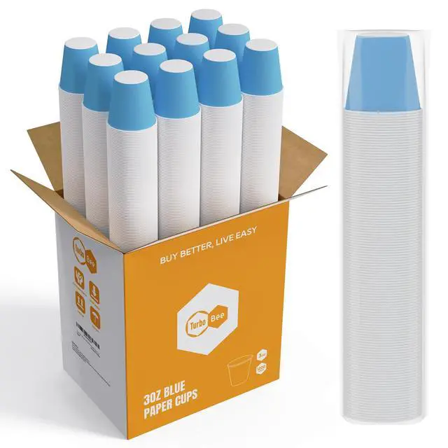 Alt view image 7 of 7 - 3oz Disposable Paper Cups 1200Pack, Small Bathroom Cups Bulk, Small Blue Paper Mouthwash Tumblers Perfect for Bathroom, Party, Picnic, Travel and Events