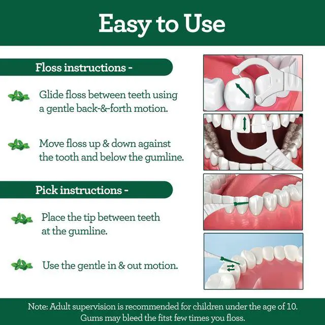 Alt view image 4 of 7 - 2 in 1 Dental Floss Picks for Oral Care, PFAS Free Non-Slip Grip, Slide Easy, No Break or Shred Flosser with Interdental Pick for Healthy Teeth & Gums Mint Flavor, 300 Count (1 Pack)
