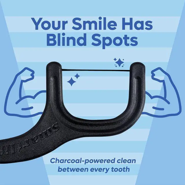 Alt view image 6 of 7 - Eco-Friendly Dental Floss Picks (200ct) - Flossers Made with Straw Wheat Blend, Natural Teeth Whitening, Tooth Pick Stick for Adults, Soft on Gums, Activated Bamboo Charcoal Floss Thread