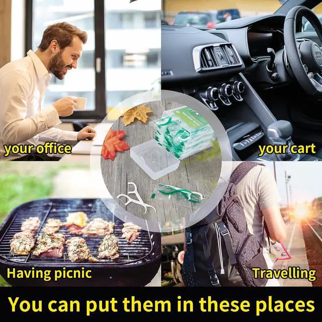Alt view image 5 of 7 - Dental Floss Picks, 2 Travel Floss Cases,100 Counts,Each Individually Wrapped, Dental Flossers,Floss Sticks,Tooth Floss,Dental Sticks,Teeth Flossers Picks, Gift 1 Mini Toothpick Box.