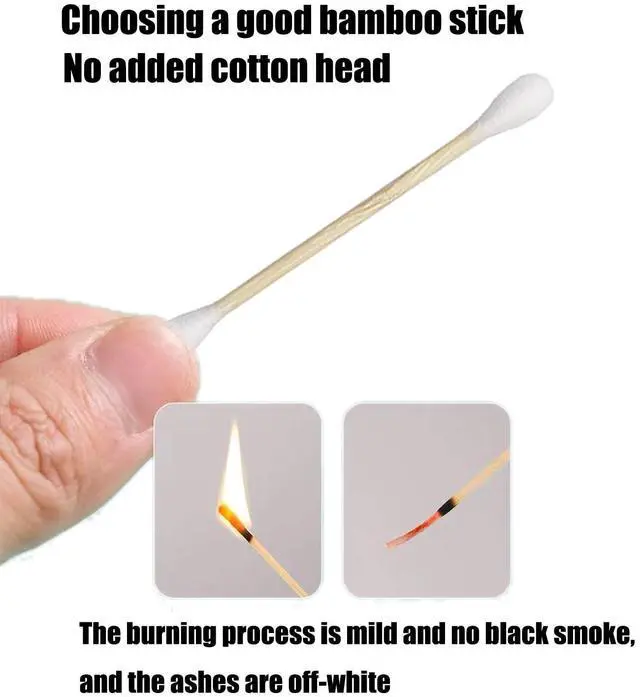 Alt view image 6 of 7 - Thick Cotton Swabs,XL Size Natural Bamboo Cotton Buds,Organic Biodegradable, Large Double Tips Swabs, Extra Absorbent Cotton Swabs For Cleaning