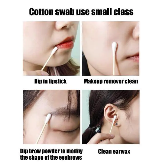 Alt view image 7 of 7 - Thick Cotton Swabs,XL Size Natural Bamboo Cotton Buds,Organic Biodegradable, Large Double Tips Swabs, Extra Absorbent Cotton Swabs For Cleaning