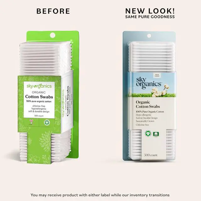 Alt view image 2 of 6 - Organic Cotton Swabs, 1000 ct. - Ultra Soft Tips - Strong & Durable - Hypoallergenic - Chlorine Free - Sustainable - Natural, Vegan & Cruelty Free - Skin Care & Self Care