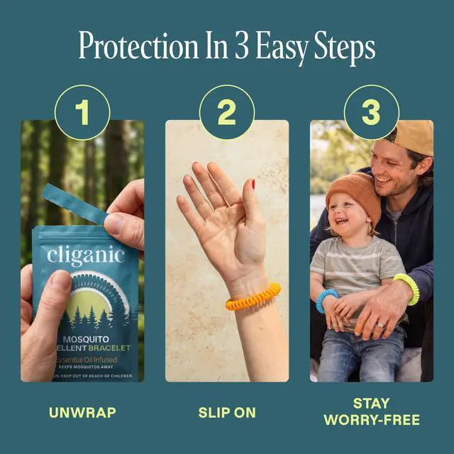 Alt view image 7 of 7 - 10 Pack Mosquito Repellent Bracelets for Adults & Kids - Natural DEET-Free Bands, Individually Wrapped