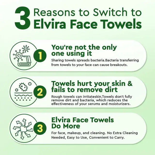 Alt view image 3 of 7 - 100 Count Disposable Face Towels, Biodegradable Skincare Facial Cleansing Towels, Ultra Soft & Thick Makeup Remover Dry Wipes, Lint-Free & Vegan for Sensitive Skin, Travel Essential