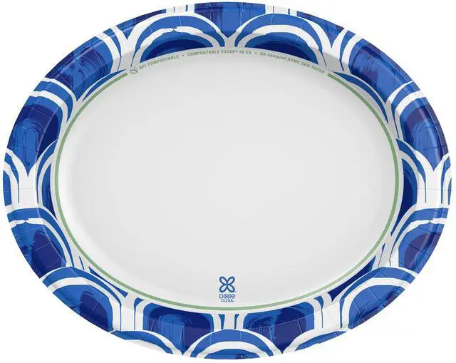 Alt view image 2 of 7 - Disposable Paper Platters, 10" x 12.5", 25 Count Durable, Sturdy Design