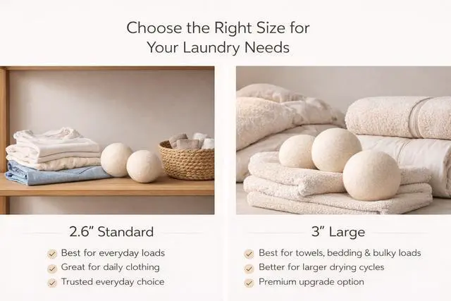 Alt view image 5 of 7 - Wool Dryer Balls 6 Pack, 100% New Zealand Wool, Reusable Dryer Balls for Laundry, Natural Fabric Softener, Helps Reduce Drying Time, Wrinkles & Static Cling, 2.6 Inch