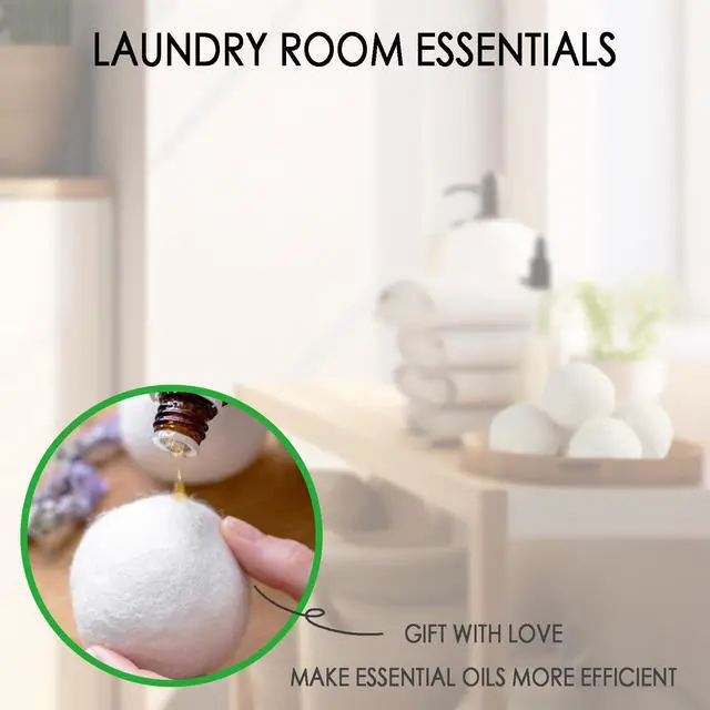 Alt view image 7 of 7 - Wool Dryer Balls, 3 Count XL Dryer Lint Balls, Reusable Premium Natural Fabric Softener, Efficiently Add Essential Oils Instead of Dryer Sheets, Laundry Room Organization Essentials
