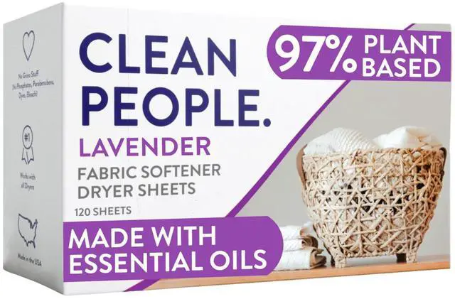 Main image of Fabric Softener Sheets - Dryer Sheets - Softens & Removes Static - Vegan Laundry Softener With Essential Oils - Lavender, 120 Pack