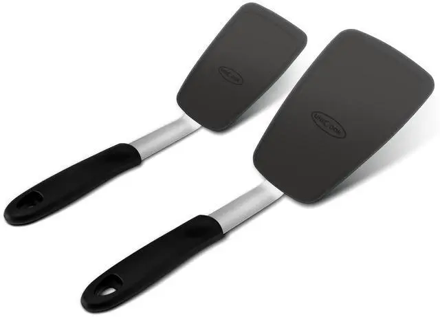 Main image of Pack Flexible Silicone Spatula, Turner, 600F Heat Resistant, Ideal for Flipping Eggs, Burgers, Crepes and More, Black