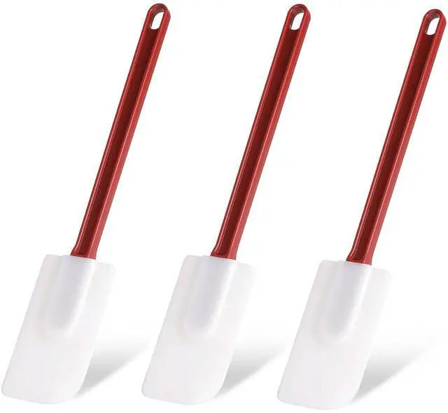 Main image of 3 PCS Commercial Grade Heat Resistant Silicone Spatulas, 9.5-Inch Rubber Spatulas for Baking, Nonstick & BPA-Free
