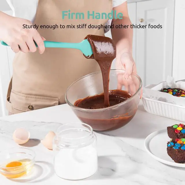 Alt view image 5 of 7 - Silicone Spatula Set with 600 Degrees Fahrenheit Heat Resistant (Teal/Aqua Sky)
