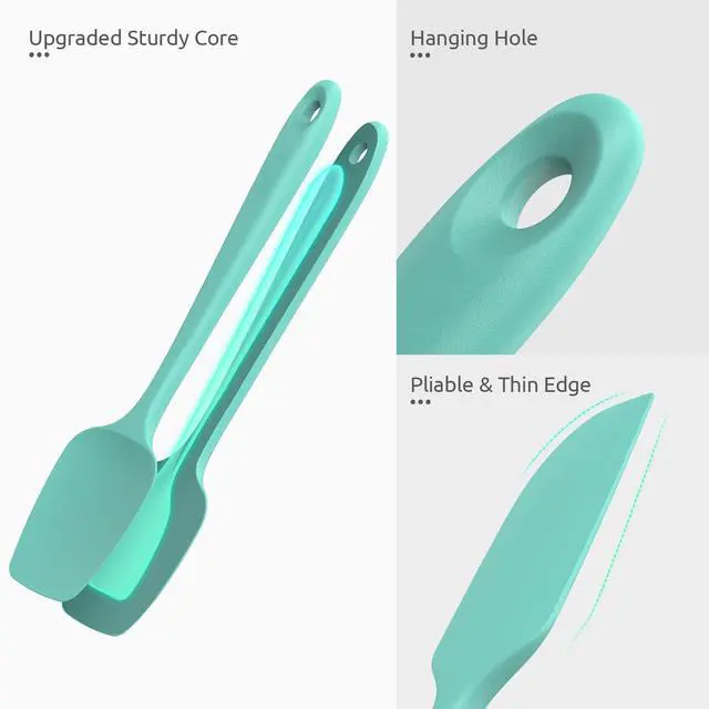 Alt view image 6 of 7 - Silicone Spatula Set with 600 Degrees Fahrenheit Heat Resistant (Teal/Aqua Sky)