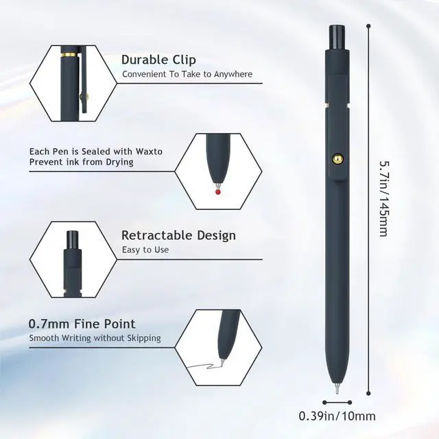 Alt view image 3 of 7 - Gel Pens, 0.7mm Quick Dry Black Ink,Fine Point Smooth Writing Pens,Office School Supplies,Gifts for Women Man(6Pcs Black White Gray, Black)