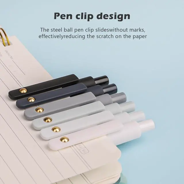 Alt view image 5 of 7 - Gel Pens, 0.7mm Quick Dry Black Ink,Fine Point Smooth Writing Pens,Office School Supplies,Gifts for Women Man(6Pcs Black White Gray, Black)
