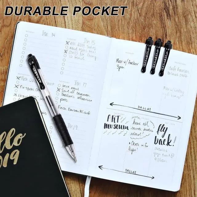 Alt view image 4 of 6 - 30 Gel Pens - Retractable Gel Ink Roller Pens for Writing, Black 0.7mm Fine Point- for Office, School - Quick Dry + Rubber Grips