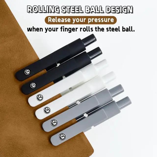 Alt view image 2 of 7 - 6 Pcs Gel Pens 0.5mm Quick Dry Black Ink Pens Fine Point Smooth Writing Pen, Cute Office and School Supplies Gifts for Women Teacher Students (6 Pcs Black White Grey Silver)