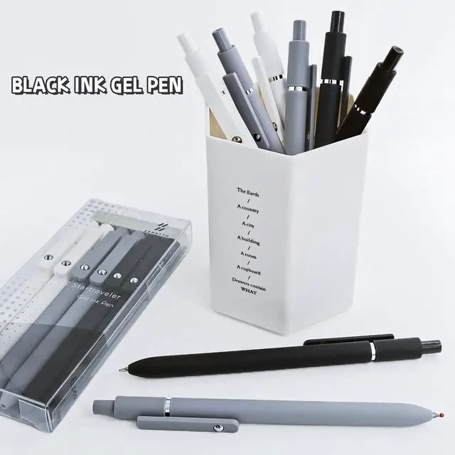 Alt view image 5 of 7 - 6 Pcs Gel Pens 0.5mm Quick Dry Black Ink Pens Fine Point Smooth Writing Pen, Cute Office and School Supplies Gifts for Women Teacher Students (6 Pcs Black White Grey Silver)