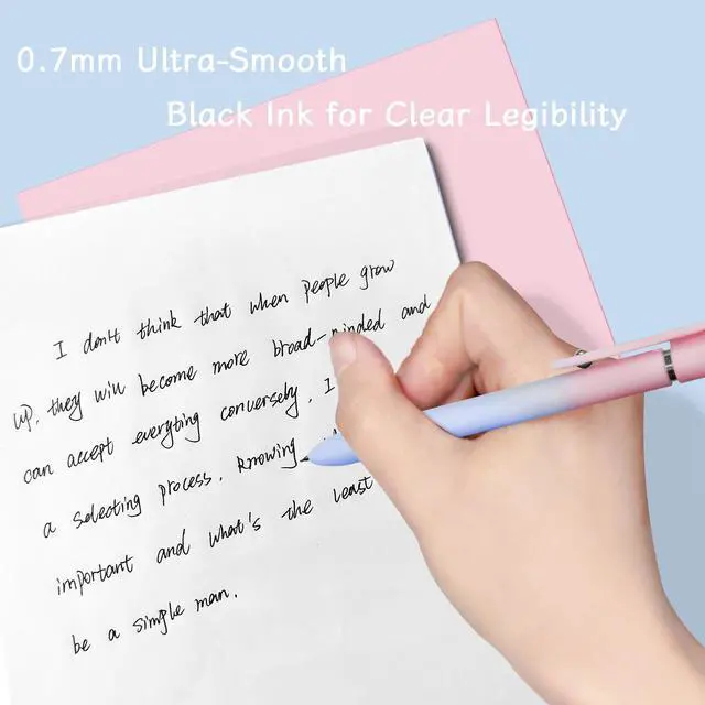 Alt view image 4 of 7 - Gel Pens, 5 Pcs Medium Point Smooth Writing Pens Cute Pens for Women, High-End Series 0.7mm Black Ink Pens for Journaling Note Taking, School Office Supplies (5 Pcs Gradient Morandi)