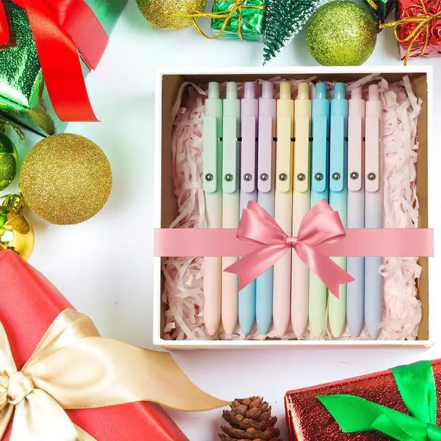 Alt view image 5 of 7 - Gel Pens, 5 Pcs Medium Point Smooth Writing Pens Cute Pens for Women, High-End Series 0.7mm Black Ink Pens for Journaling Note Taking, School Office Supplies (5 Pcs Gradient Morandi)
