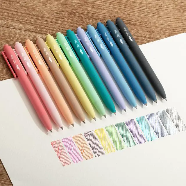 Alt view image 4 of 7 - Retractable Gel Pens, 12 Pack, Colorful Ink, Fine Point 0.7mm