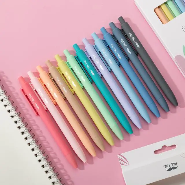 Alt view image 7 of 7 - Retractable Gel Pens, 12 Pack, Colorful Ink, Fine Point 0.7mm