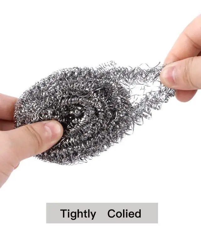 Alt view image 3 of 7 - 12Pcs Steel Wool Scrubber Pads for Cleaning Dishes, Pans, Pots, Ovens, Grills, Sinks - Stainless Steel Scrubbers for Kitchen, 12 Pack
