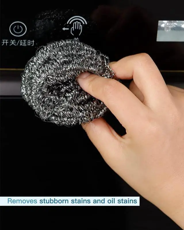 Alt view image 5 of 7 - 12Pcs Steel Wool Scrubber Pads for Cleaning Dishes, Pans, Pots, Ovens, Grills, Sinks - Stainless Steel Scrubbers for Kitchen, 12 Pack