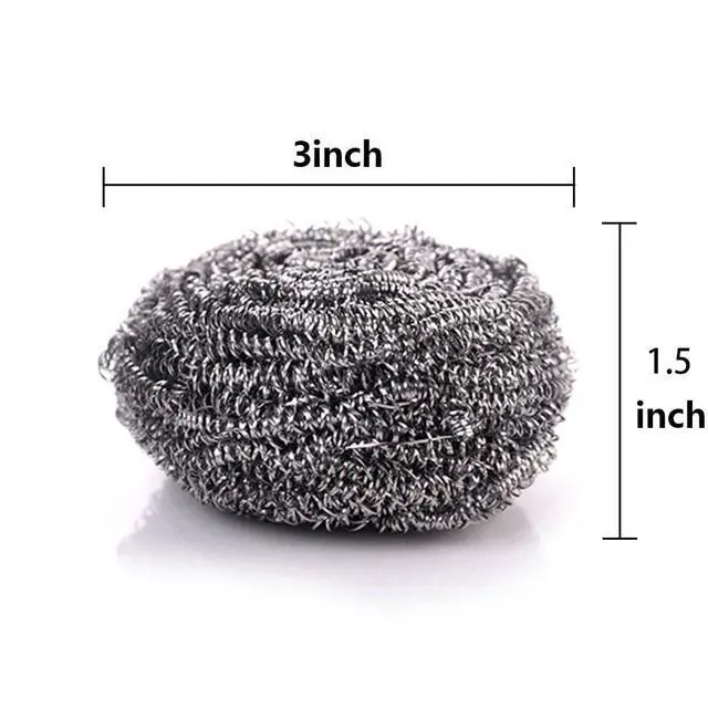 Alt view image 2 of 7 - 6 Pack Stainless Steel Wool Scrubber, Scouring Pads