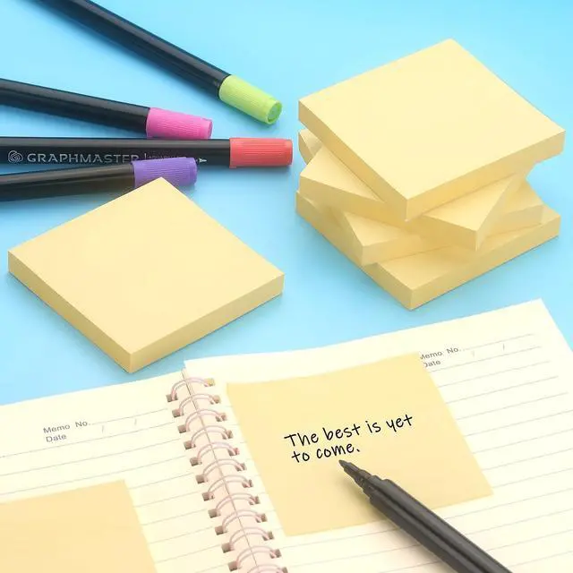 Alt view image 6 of 7 - Sticky Notes 3x3 Self-Stick Notes Yellow Color 6 Pads, 100 Sheets/Pad (Yellow)