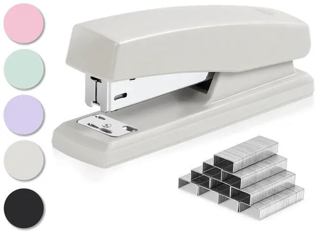 Main image of Stapler, Desktop Staplers with 640 Staples, Office Stapler, 25 Sheet Capacity, White