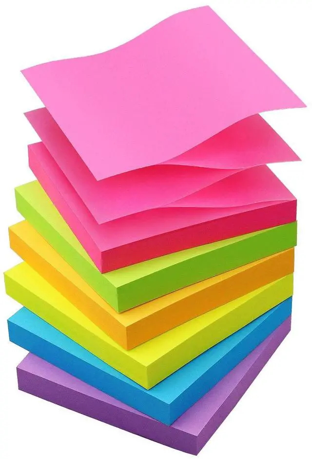 Main image of Sticky Notes 3x3 Pop Up Self-Stick Notes Pads with 6 Bright Colors, Easy to Post for Office, School, Home, 6 Pads/Pack, 100 Sheets/Pad(Pop Up)