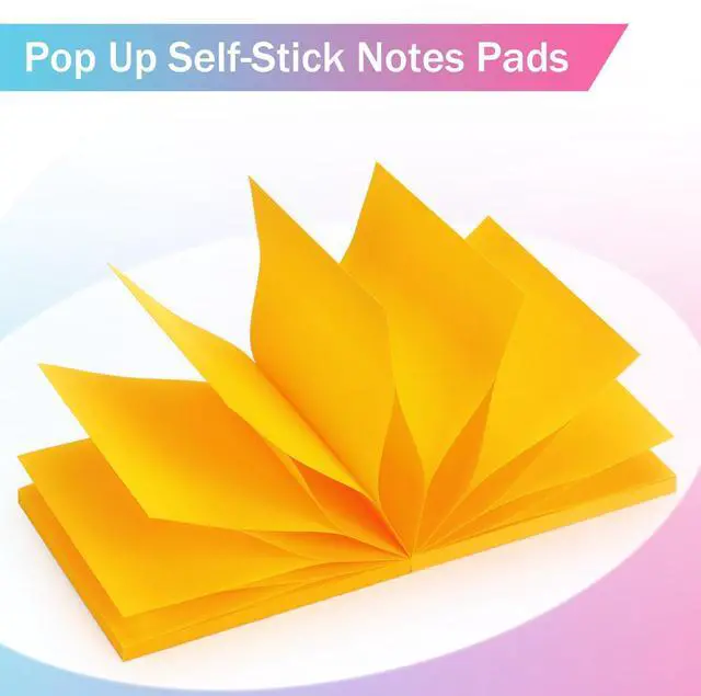 Alt view image 3 of 7 - Sticky Notes 3x3 Pop Up Self-Stick Notes Pads with 6 Bright Colors, Easy to Post for Office, School, Home, 6 Pads/Pack, 100 Sheets/Pad(Pop Up)
