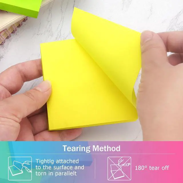 Alt view image 4 of 7 - Sticky Notes 3x3 Pop Up Self-Stick Notes Pads with 6 Bright Colors, Easy to Post for Office, School, Home, 6 Pads/Pack, 100 Sheets/Pad(Pop Up)
