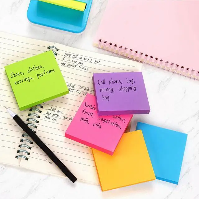 Alt view image 7 of 7 - Sticky Notes 3x3 Pop Up Self-Stick Notes Pads with 6 Bright Colors, Easy to Post for Office, School, Home, 6 Pads/Pack, 100 Sheets/Pad(Pop Up)