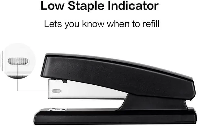 Alt view image 4 of 6 - Deli Stapler, Desktop Staplers with 640 Staples, 25 Sheet Capacity, Black