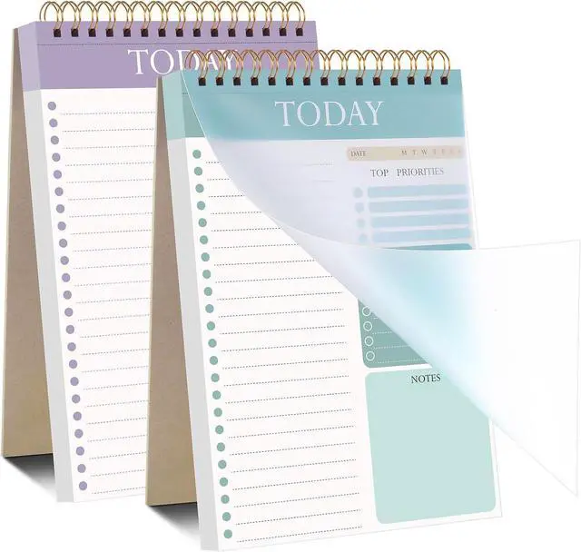 Main image of 2 Packs To Do List Notepad, 104 Pages To Do List Notebook A5 Undated Daily Planner Notepad with Task Checklist Home Office School Supplies