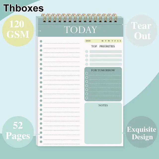 Alt view image 2 of 7 - 2 Packs To Do List Notepad, 104 Pages To Do List Notebook A5 Undated Daily Planner Notepad with Task Checklist Home Office School Supplies
