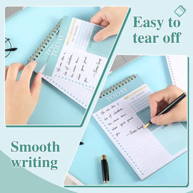 Alt view image 7 of 7 - 2 Packs To Do List Notepad, 104 Pages To Do List Notebook A5 Undated Daily Planner Notepad with Task Checklist Home Office School Supplies