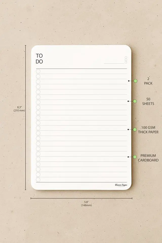 Alt view image 6 of 7 - To Do List Notepad (2 Pack, 50 Sheets Each) A5 Size (8.3"x5.8") Premium Thick Paper With Cardboard Back Support, Undated Daily Planner Notepad, Daily To Do List Notebook, Ruled Pages, Checkboxes