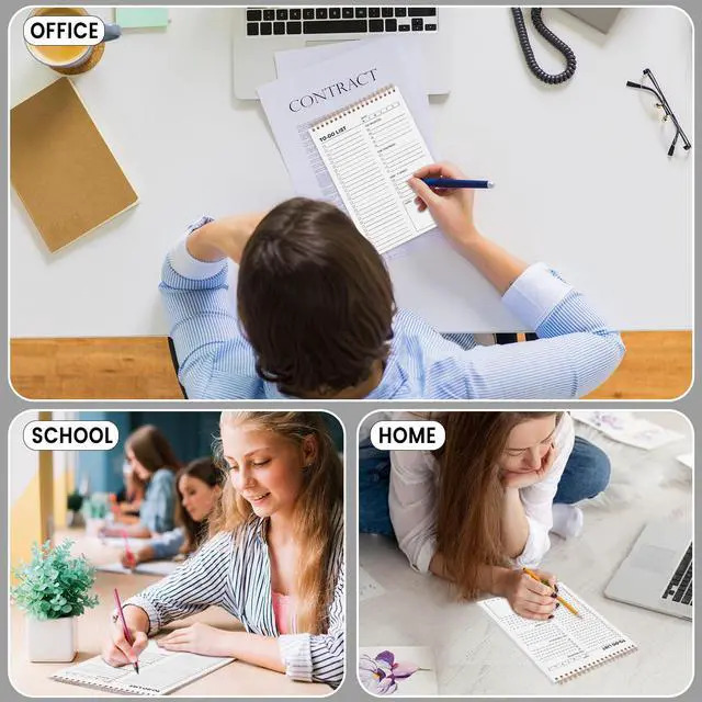 Alt view image 6 of 7 - To Do List Notepad, 120 Pages 6.7x9.8" to Do List Notebook Undated Daily Planner Notepad with Task Checklist Home Office School Supplies