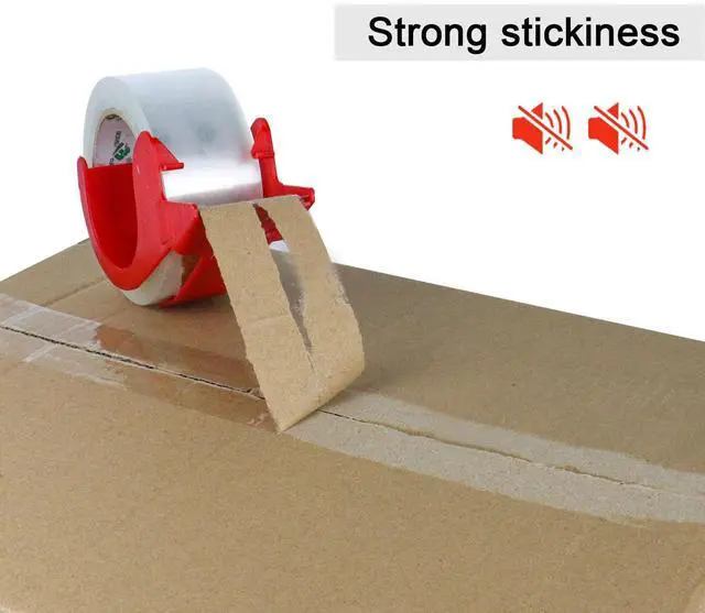 Alt view image 5 of 7 - No Noise Quiet Clear Packing Tape, Heavy Duty Packaging Tape, Refill Rolls for Sealing Packing and Shipping, 2.4Mil 1.88Inch 55Yards 6rolls, with Free Dispenser