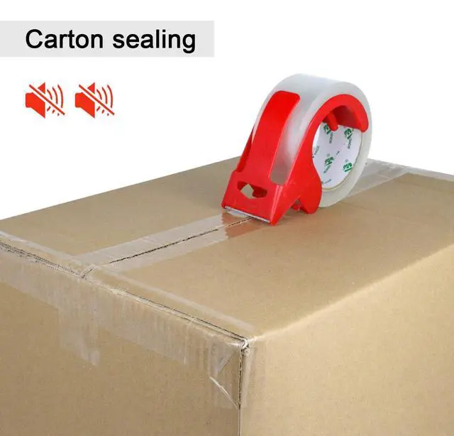 Alt view image 4 of 7 - No Noise Quiet Clear Packing Tape, Heavy Duty Packaging Tape, Refill Rolls for Sealing Packing and Shipping, 2.4Mil 1.88Inch 55Yards 6rolls, with Free Dispenser