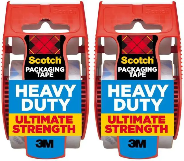 Main image of Heavy Duty Shipping Packing Tape, Clear, Packing Tape for Moving Boxes and Packaging Supplies, 1.88 in. x 22.2 yd., 2 Roll Dispensers, Moving Supplies