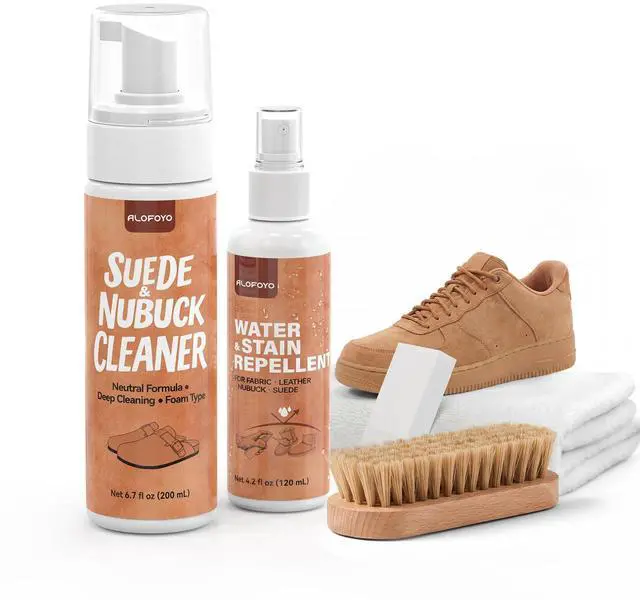 Main image of Suede Shoe Cleaner Kit for Sneakers, 5-in-1 Foam Shoe Cleaner and Spray Protector with Shoe Brush, Eraser & Towel, Effective for Suede Shoes, Birkenstock, Nubuck, Bags, Jackets, Hat, Couch