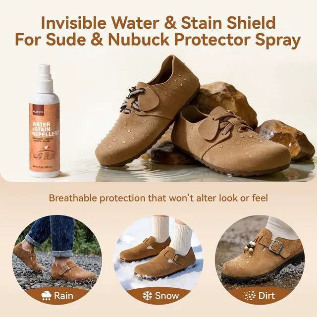 Alt view image 4 of 7 - Suede Shoe Cleaner Kit for Sneakers, 5-in-1 Foam Shoe Cleaner and Spray Protector with Shoe Brush, Eraser & Towel, Effective for Suede Shoes, Birkenstock, Nubuck, Bags, Jackets, Hat, Couch