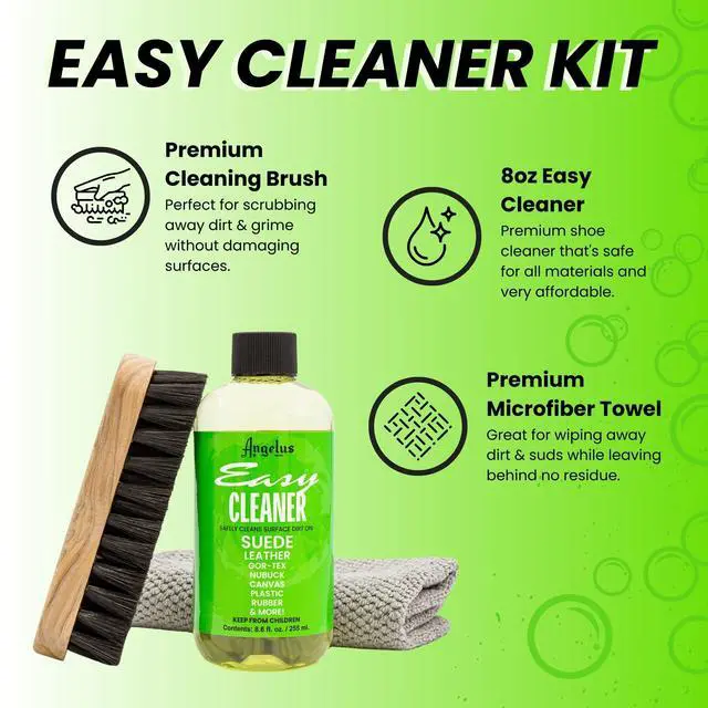 Alt view image 2 of 6 - Shoe Cleaner Kit, 8.6 Oz, Brush, Towel - Professional Sneakers, Leather, Nubuck, Suede Shoe Cleaner Kit - Safe on All Fabrics, Gentle Yet Powerful leaning Formula - Made in USA