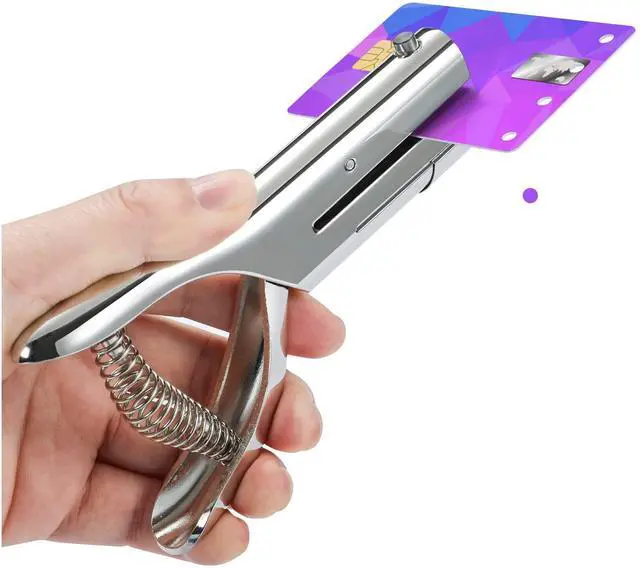 Main image of Hole Punch 2" Reach 1/4 inch Single Hole Punch,Heavy Duty Hole Puncher Single,Portable Hand Held Long Paper Punch for Paper Cards Plastic Cardboard (Silver) (1/4"-6mm Hole)
