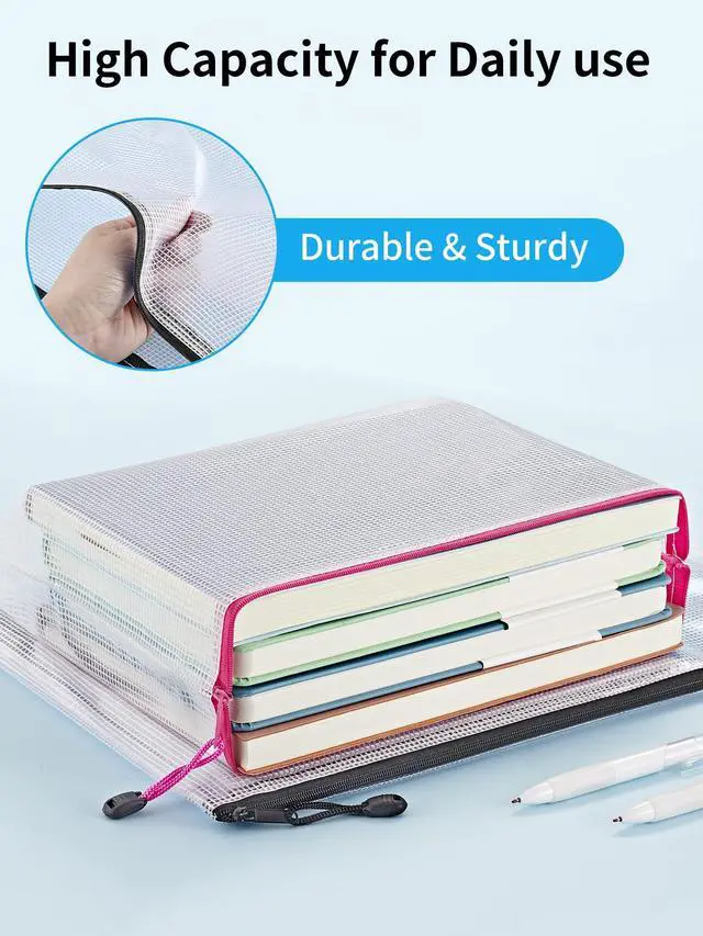 Alt view image 5 of 7 - 18 Pack 8 Sizes Mesh Pouch, 9 Colors, Waterproof Zipper Bags Document Multipurpose Travel Bags for Office, School, Board Game, Puzzles, Cosmetics, Travel Accessories, and Home Organization