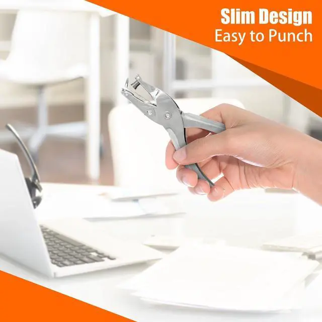 Alt view image 4 of 6 - Hole Puncher, 6 Pack, 8 Sheet Capacity Single Hole Punch, Silver Color, Paper Punch for Paper, 1 Hole Puncher Single